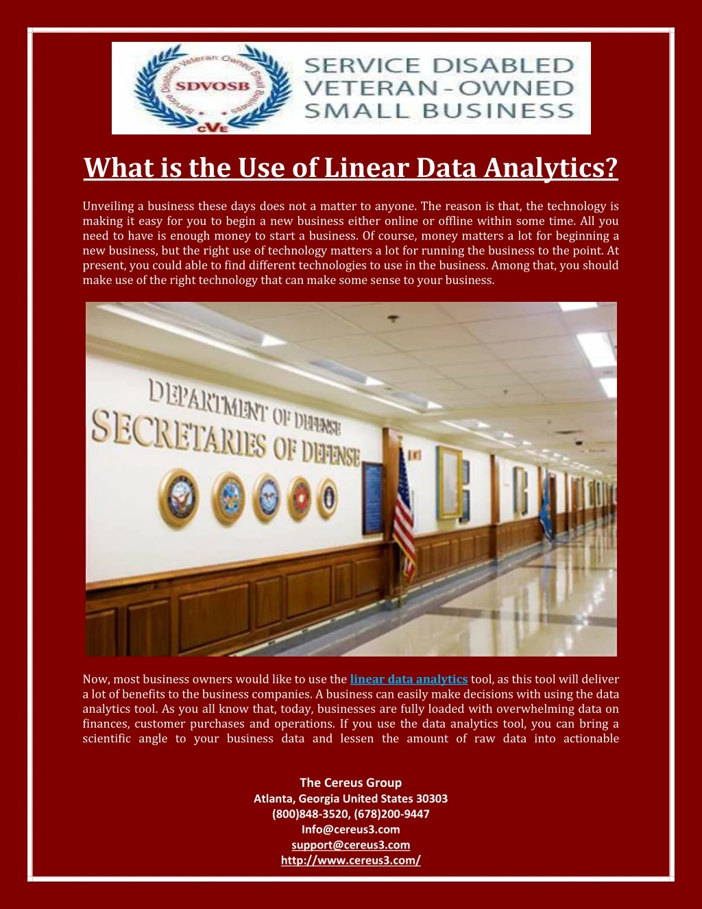what is the use of linear data analytics