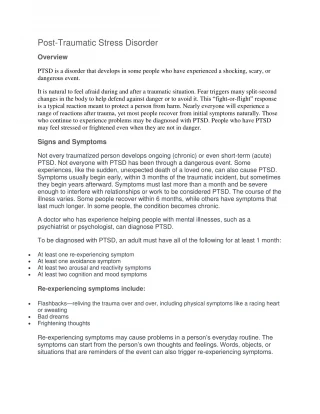 Post-Traumatic Stress Disorder - slide 1