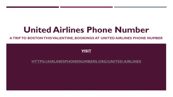 A Trip to Boston this Valentine, Bookings at United Airlines Phone Number- PDF