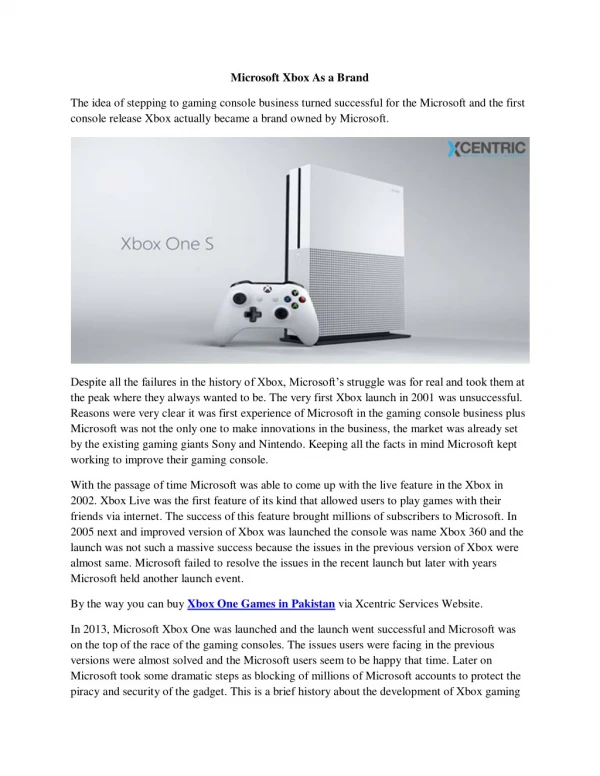 Microsoft Xbox As a Brand