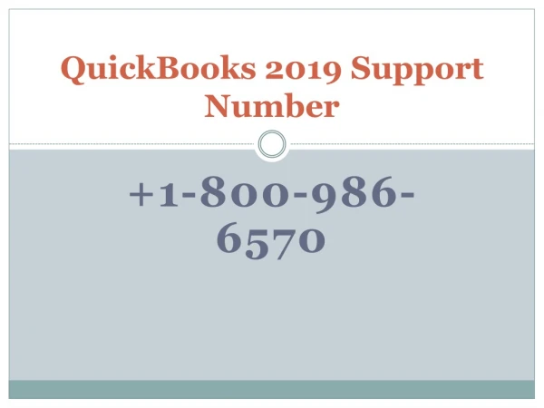 QuickBooks 2019 Support Number