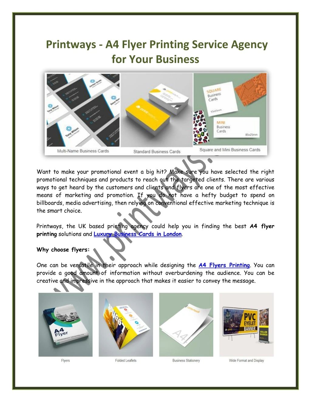 printways a4 flyer printing service agency
