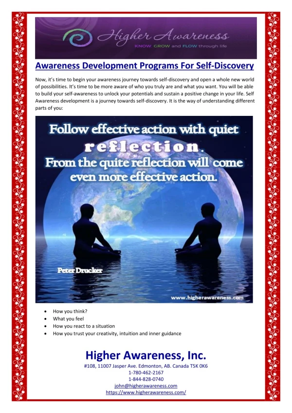 Awareness Development Programs For Self-Discovery