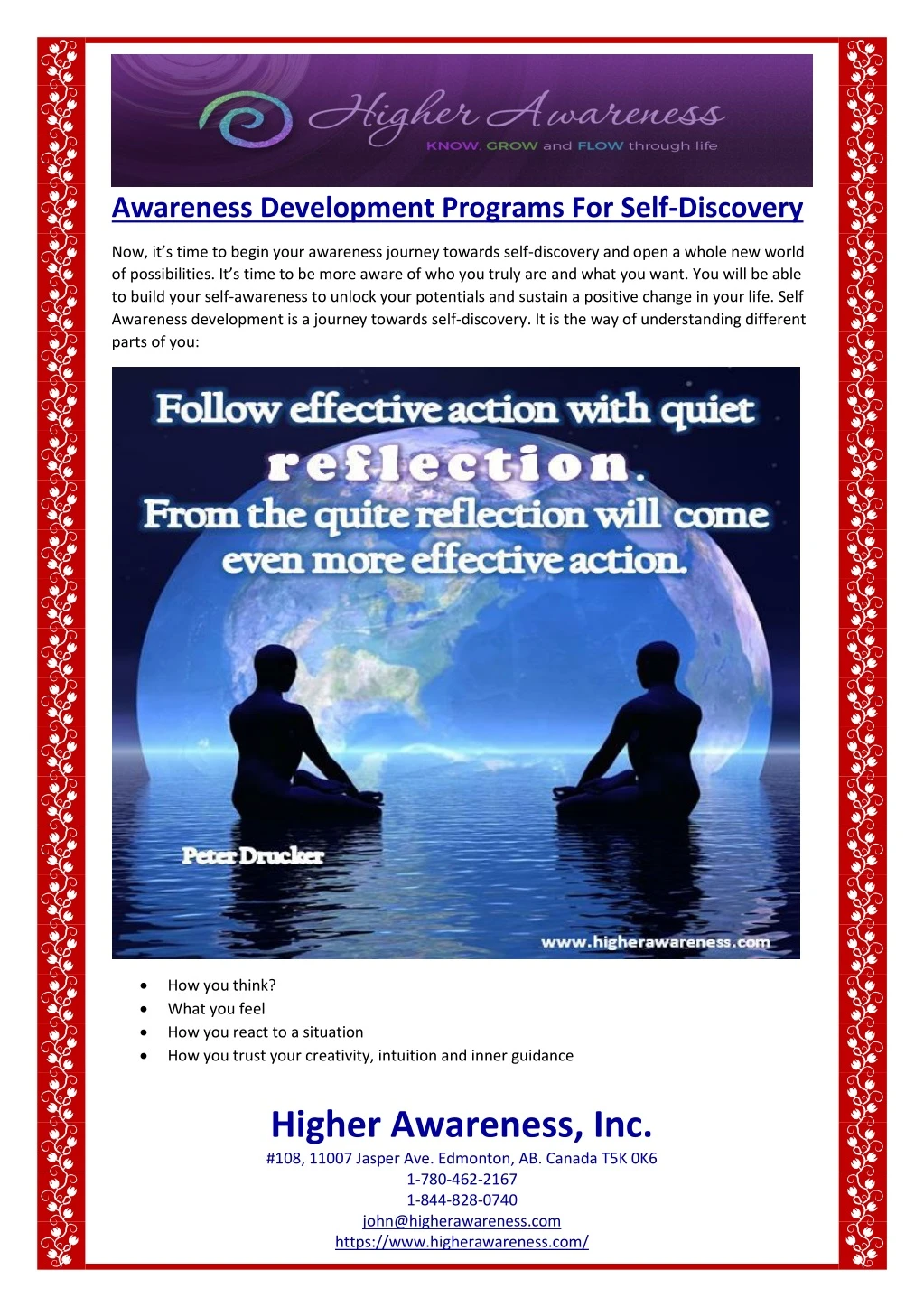 awareness development programs for self discovery