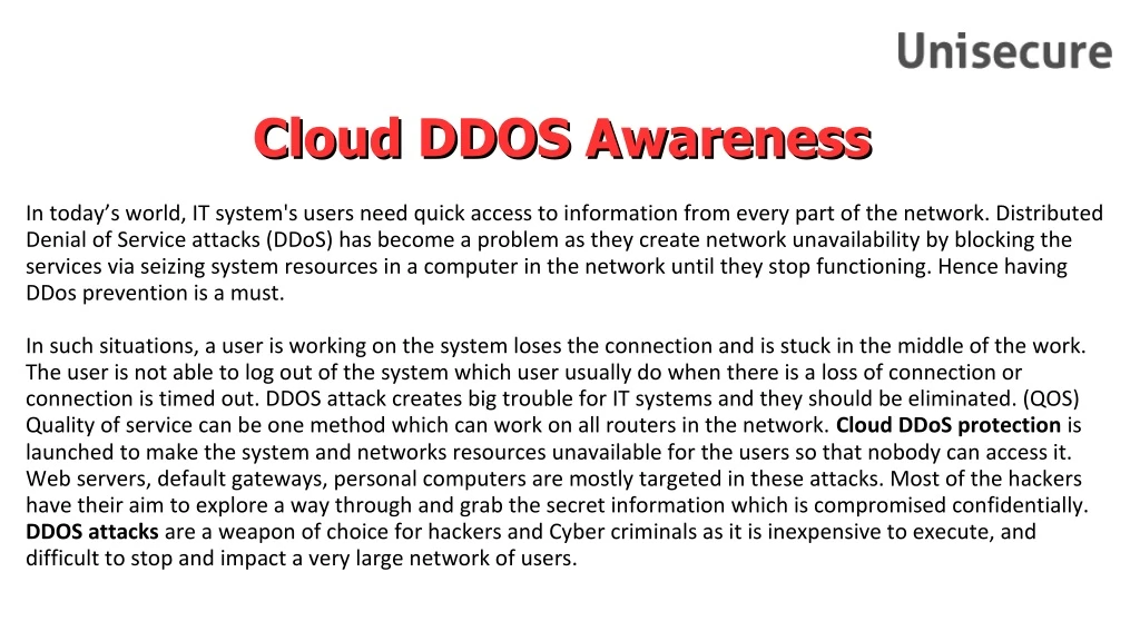 cloud ddos awareness cloud ddos awareness