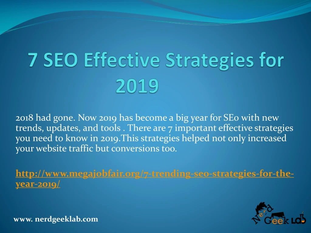 7 seo effective strategies for 2019