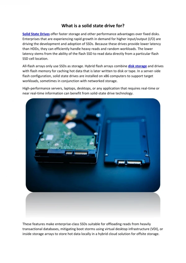 What is Solid State Drive?