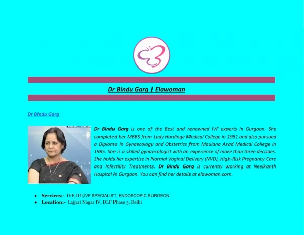 Dr Bindu Garg | Elawoman