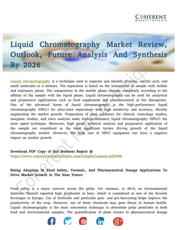 Liquid Chromatography Market Updates 2026