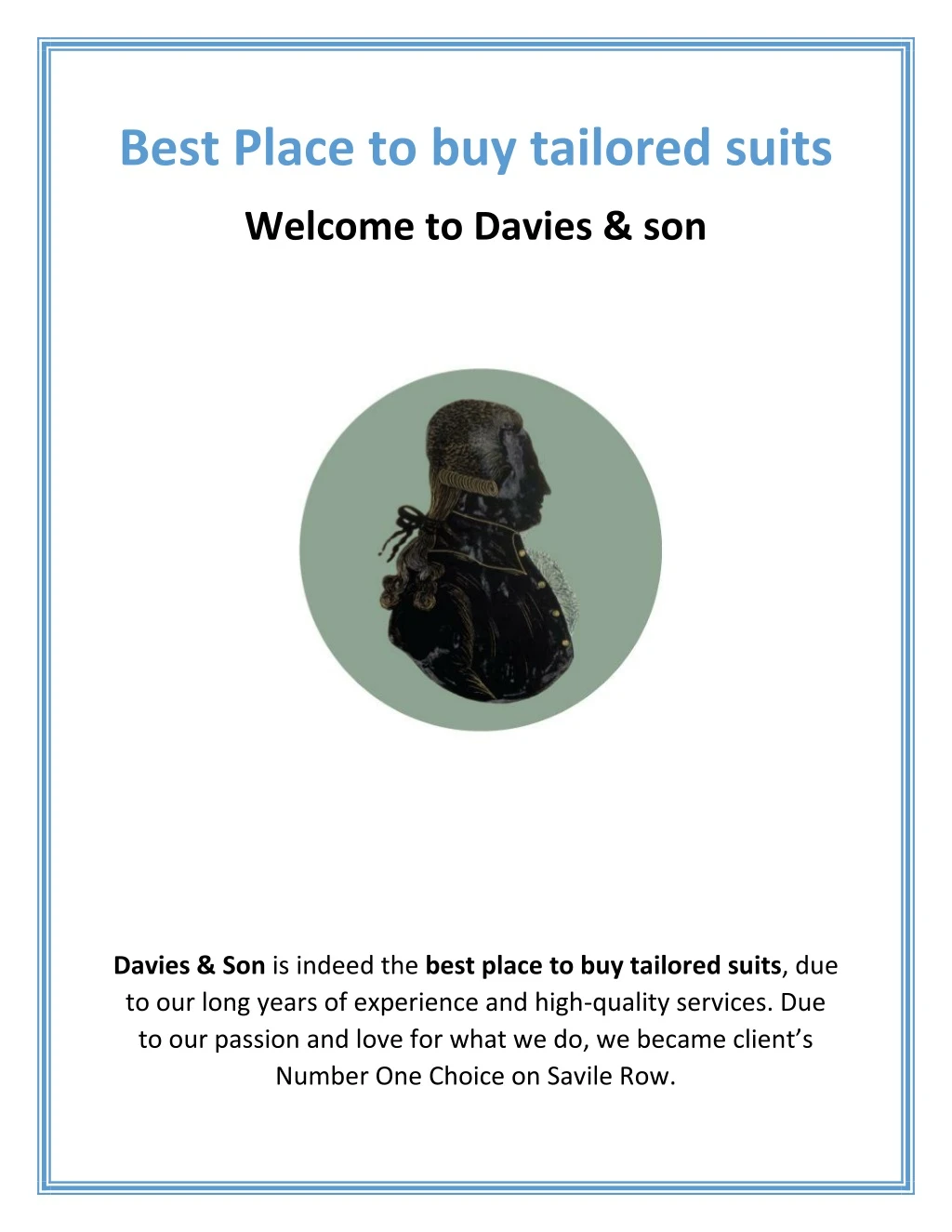 best place to buy tailored suits