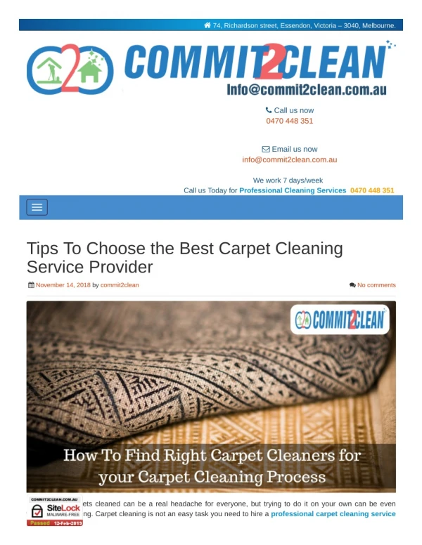 Tips To Choose the Best Carpet Cleaning Service Provider | Commit2clean
