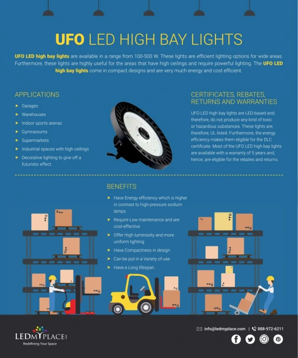 Dimmable UFO LED High Bay Light : LEDMyplace