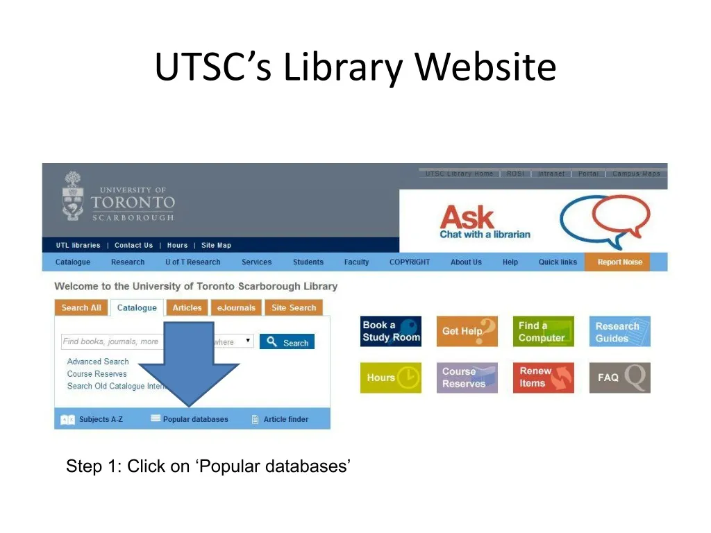 utsc s library website