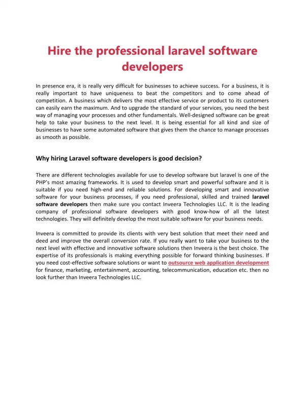 Hire the professional laravel software developers