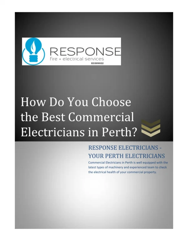 How Do You Choose the Best Commercial Electricians in Perth?