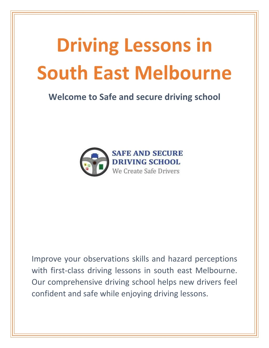 driving lessons in south east melbourne