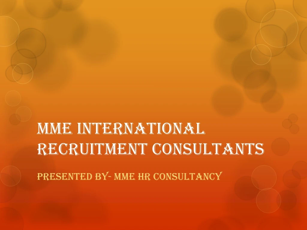 mme international recruitment consultants