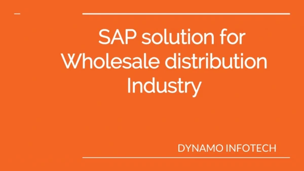 Sap erp wholesale distribution industry