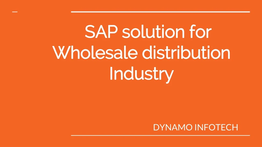 sap solution for wholesale distribution industry