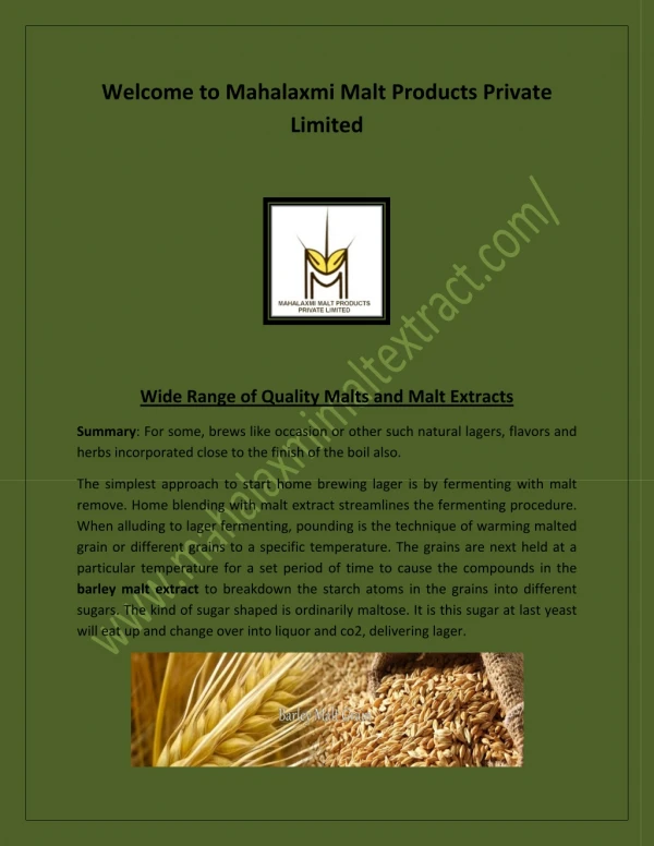 Barley Malt Flour, malt based food in India, barley malt extract