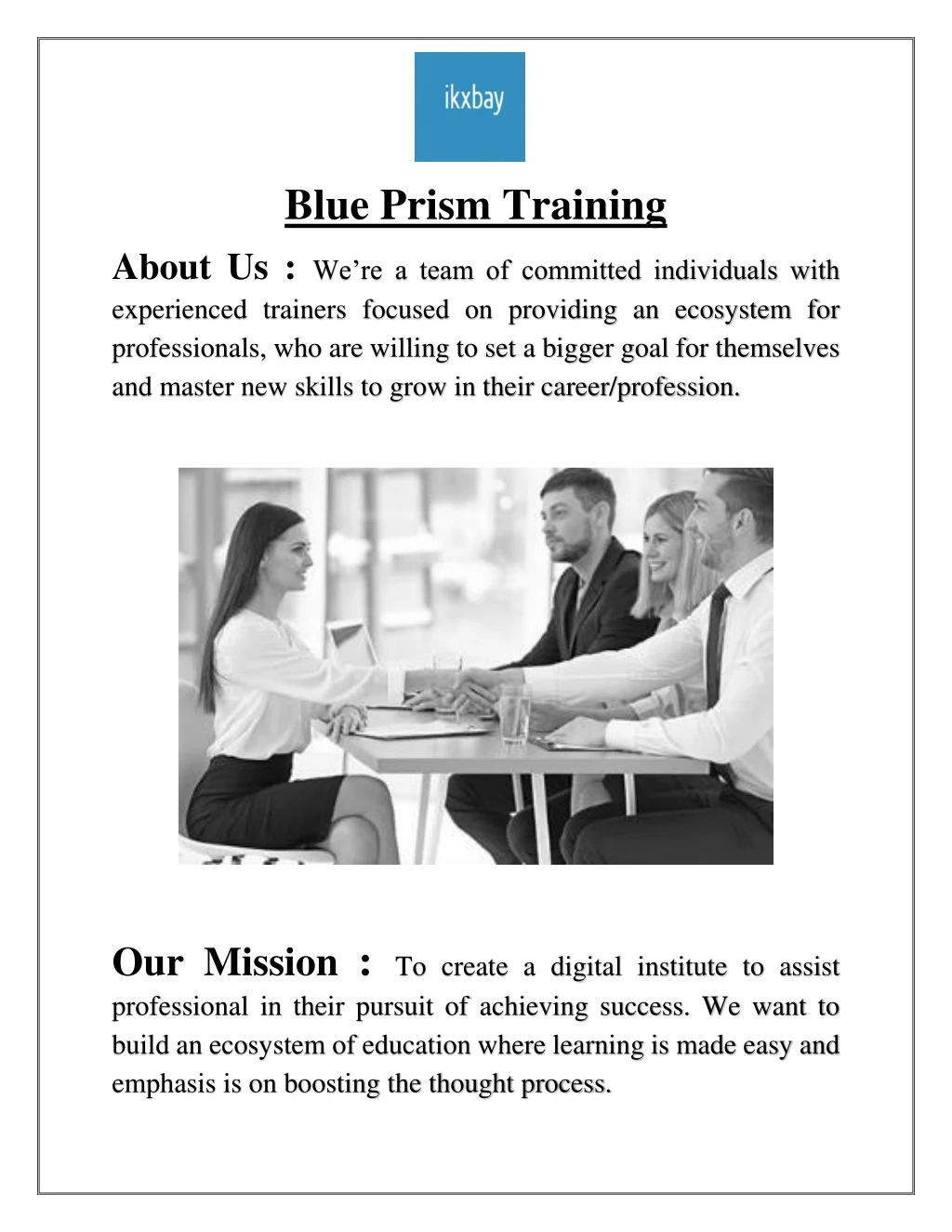 blue prism training about us we re a team