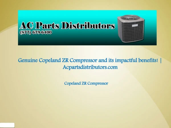 Best Copeland CR Compressor Supplier