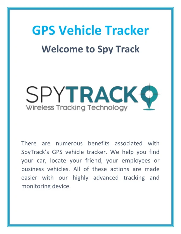 GPS Vehicle Tracker | spytrack