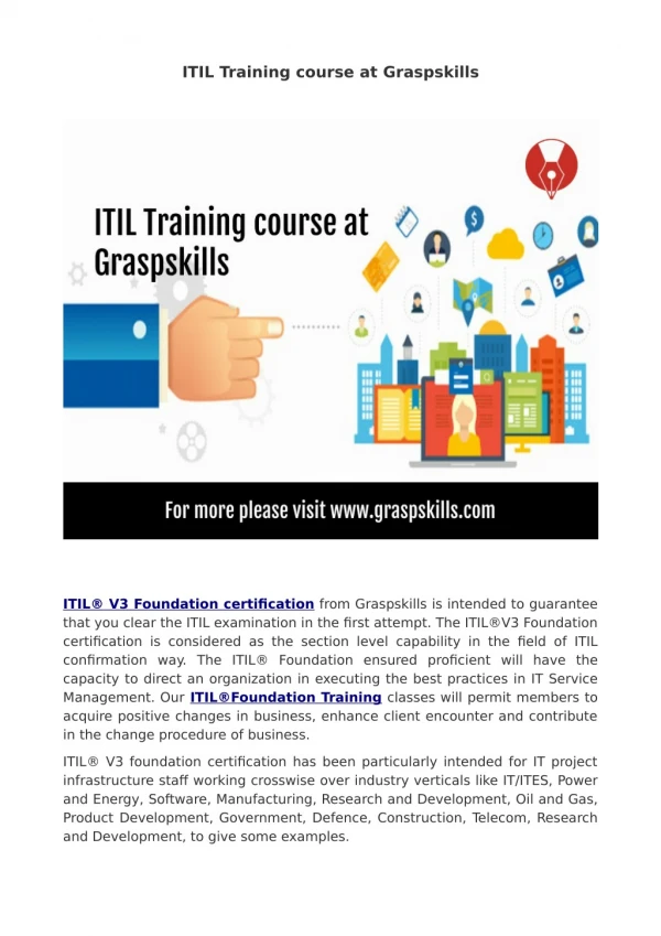 ITIL Training course at Graspskills