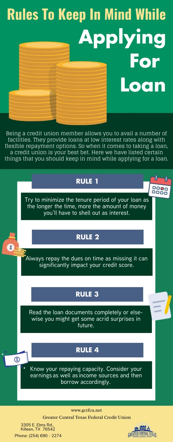 rules to keep in mind while applying