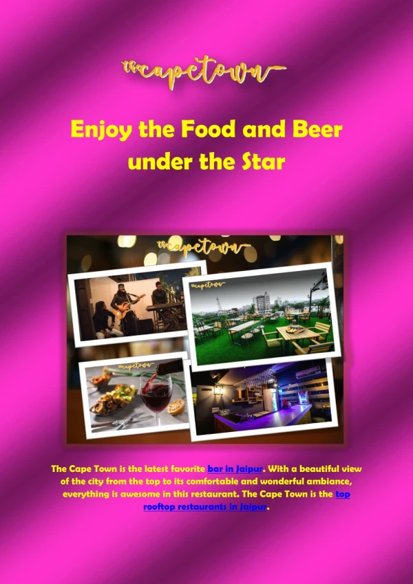 Enjoy the Food And Beer Under The Star