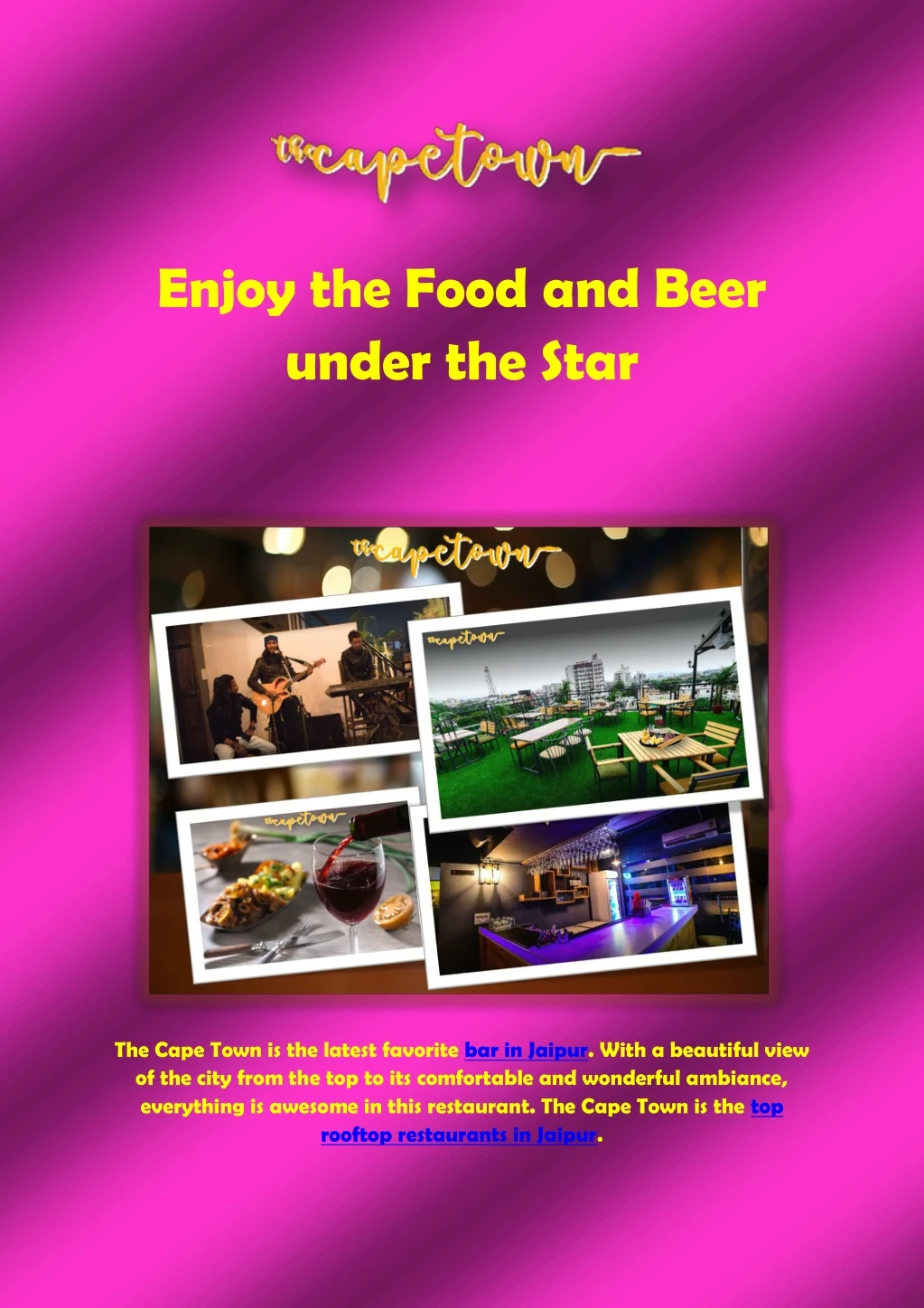 enjoy the food and beer under the star