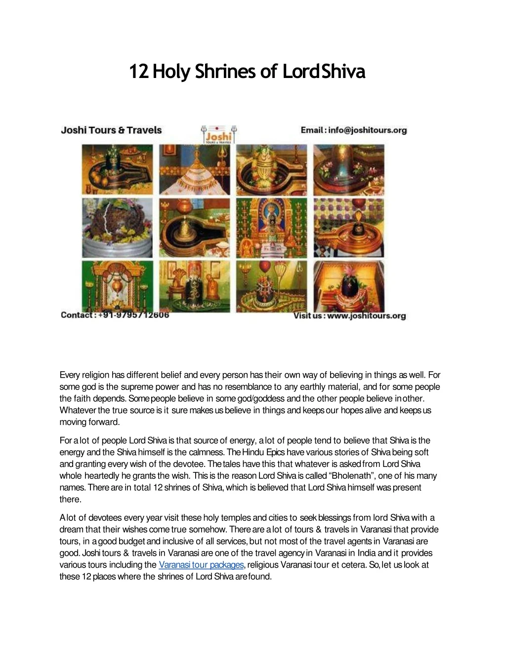 12 holy shrines of lord shiva