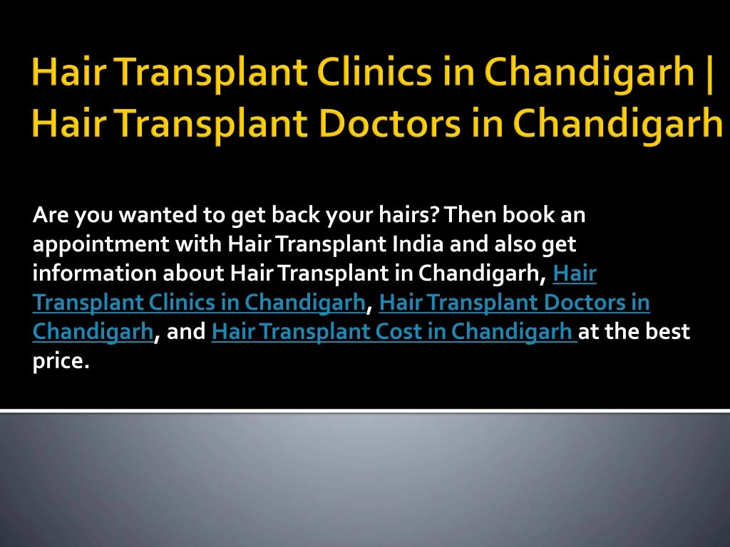hair transplant clinics in chandigarh hair transplant doctors in chandigarh