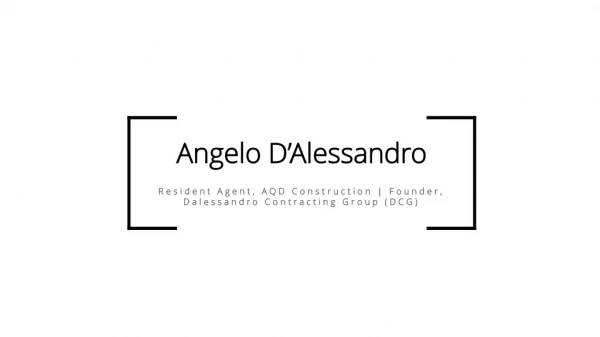 Angelo D’Alessandro - Leader in the Civil Construction Industry
