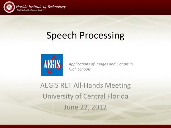 Speech Processing