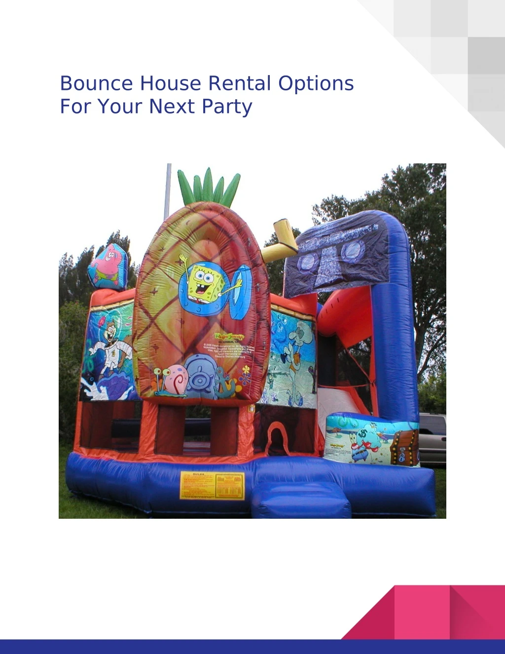 bounce house rental options for your next party