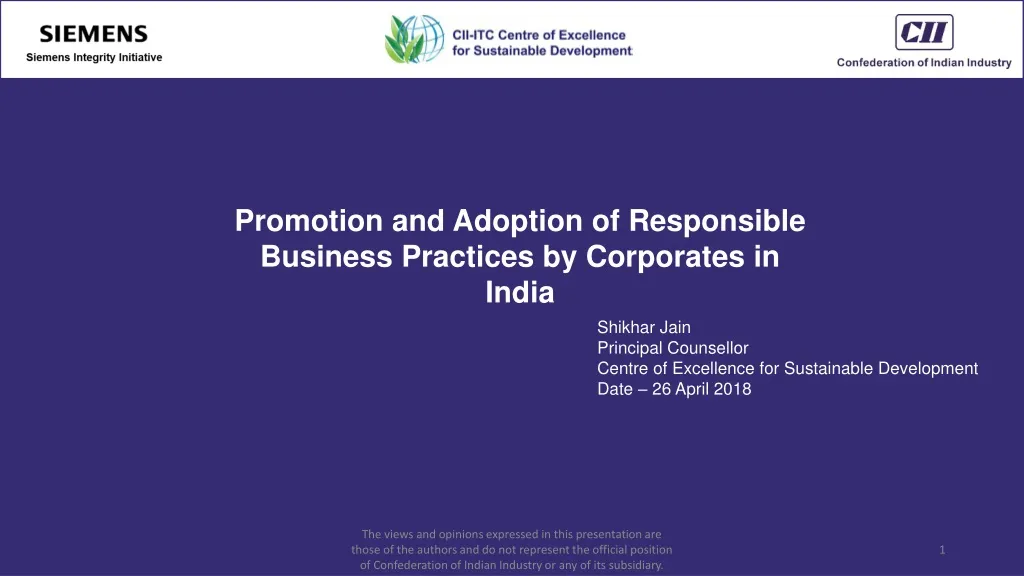 promotion and adoption of responsible business