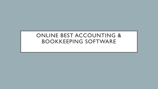 Online Best Accounting & Bookkeeping Software