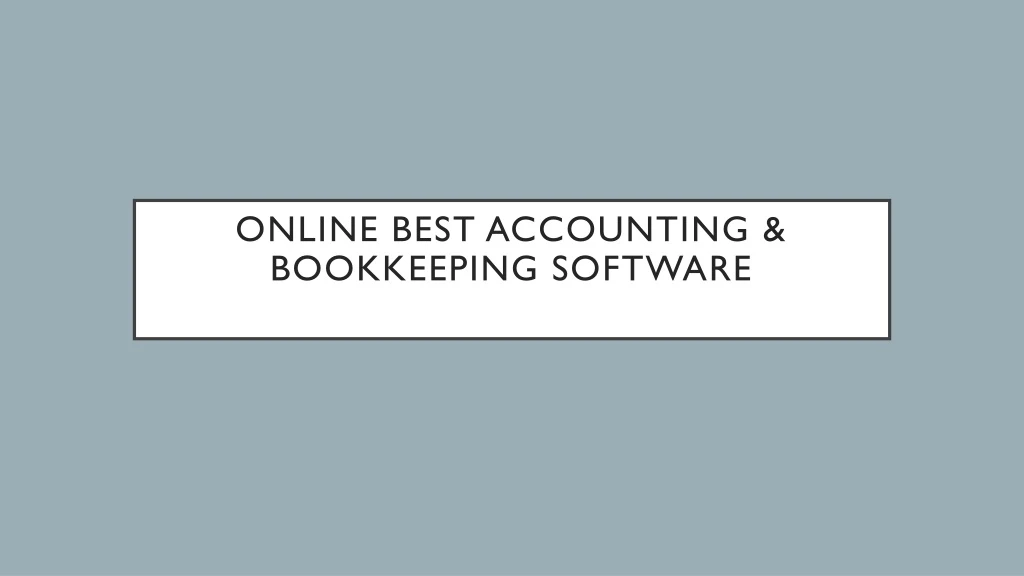 online best accounting bookkeeping software