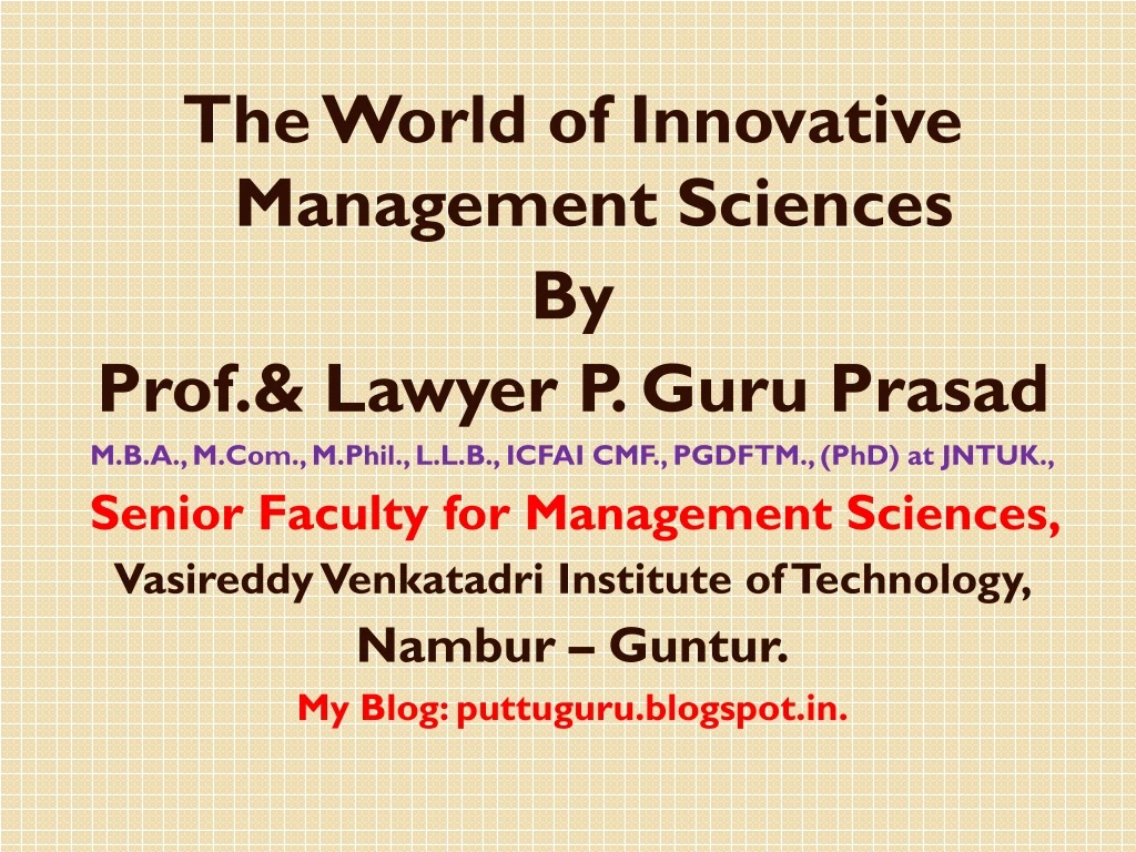 the world of innovative management sciences