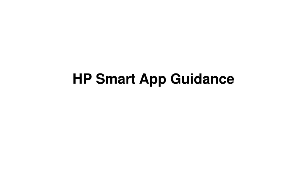 hp smart app guidance
