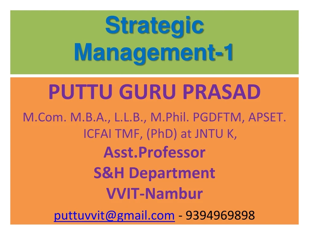 strategic management 1