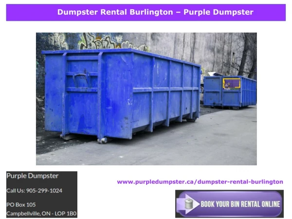 Dumpster Rental Burlington – Purple Dumpster