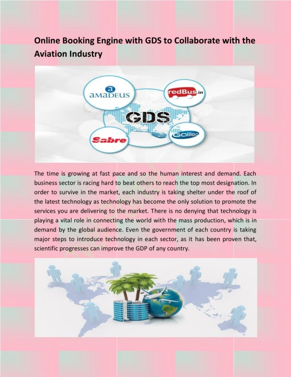 Online Booking Engine with GDS to Collaborate with the Aviation Industry