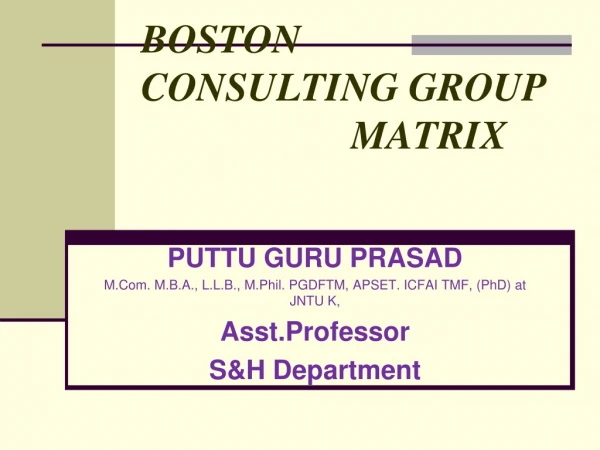 BCG, Boston consulting Group