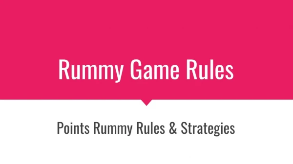 How To Play Rummy Game - GamePlay