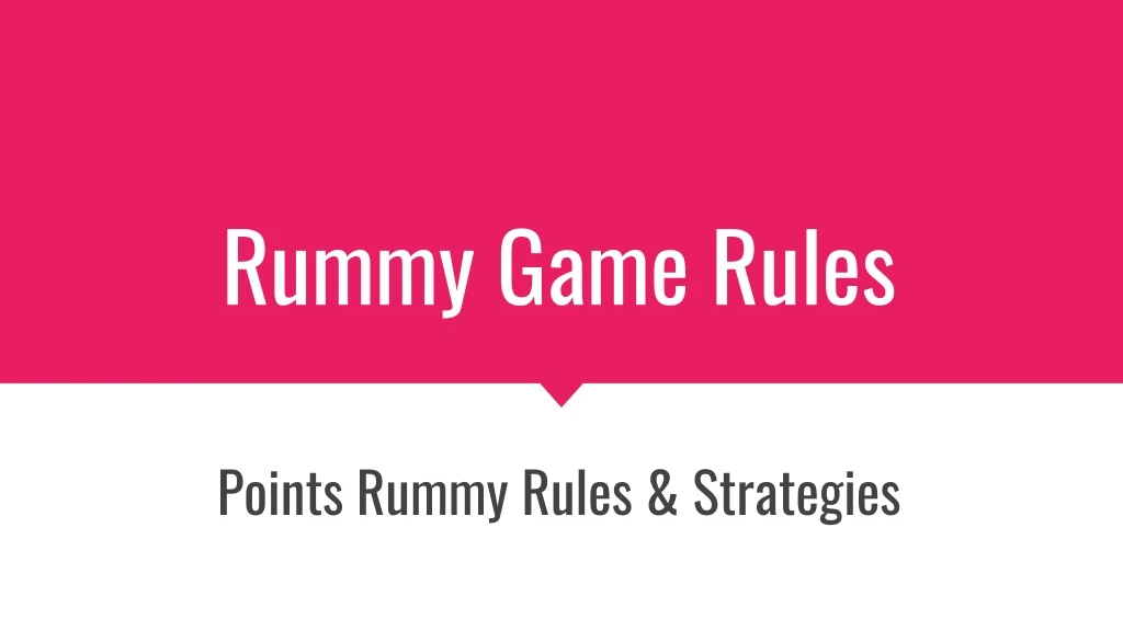 r ummy game rules