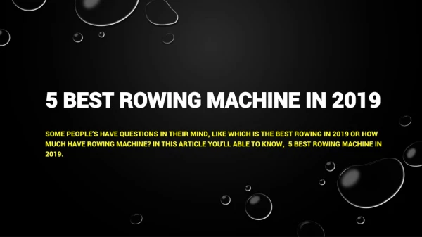 5 Best Rowing Machine in 2019