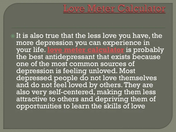 How to use real love calculator