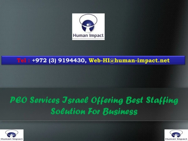 PEO Services Israel Offering Best Staffing Solution For Business